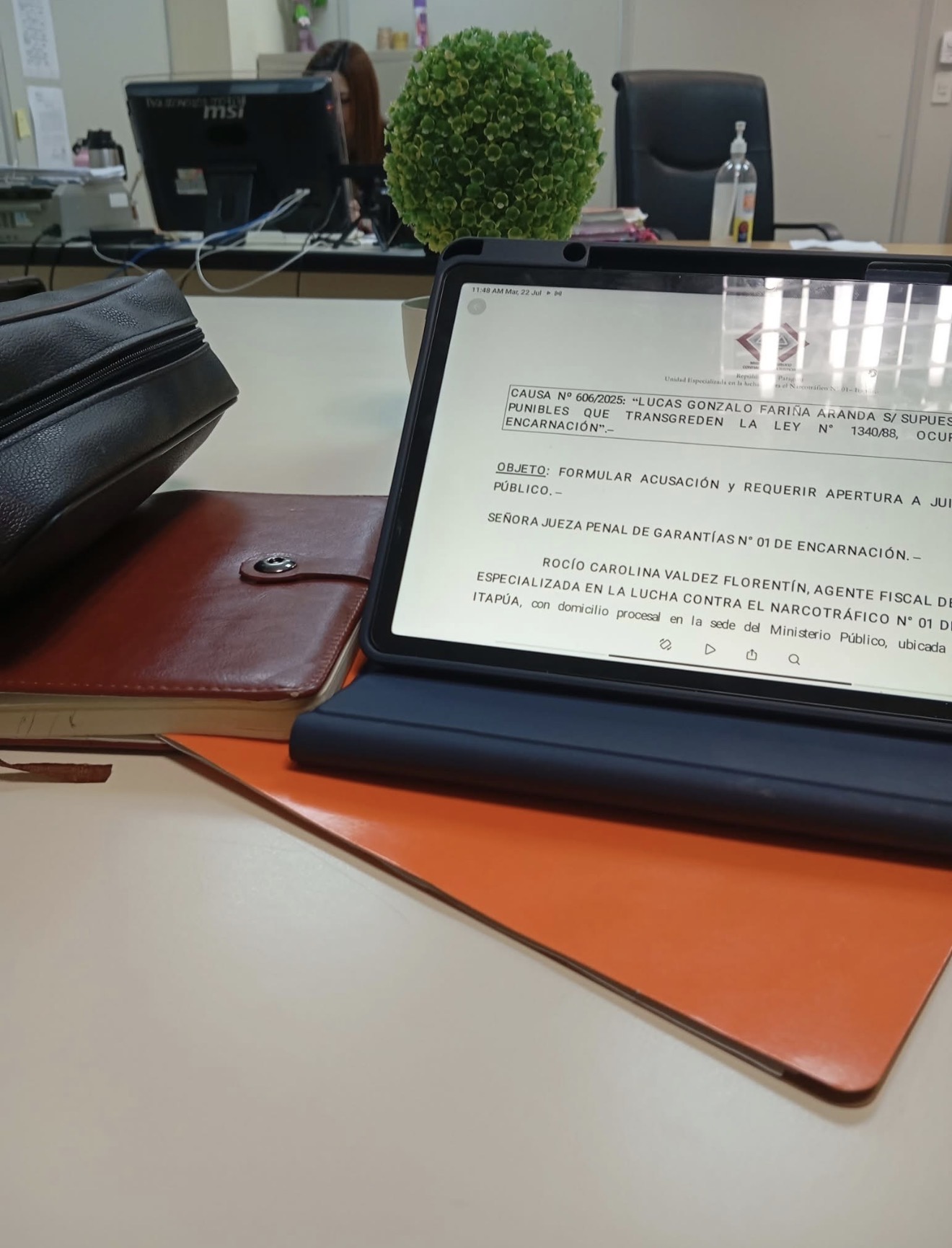 Trabajo de preparación de causa ante la Fiscalía de Encarnación